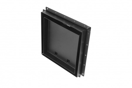 Решетка скрытого монтажа FoZa ПОД ПЛИТКУ 207х207 с вентилятором 100СК, обратный клапан, черная, 100мм