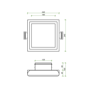 Диффузор под покраску скрытого монтажа SECRET SOFT FRAME 125/150 с приточно-вытяжным вентилятором